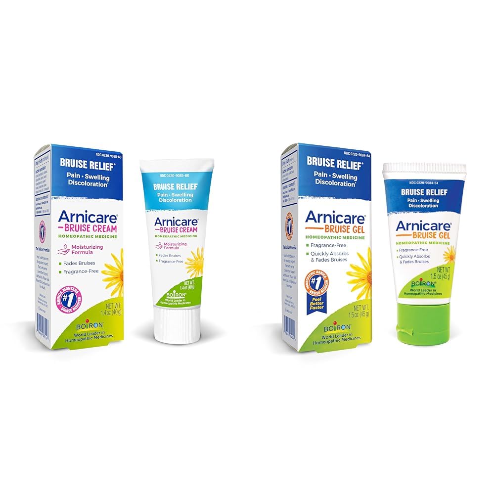 Boiron Arnicare Bruise Cream and Gel for Pain Relief from Bruising, Otok nebo změna barvy - 1.4 oz Cream & 1.5 oz Gel