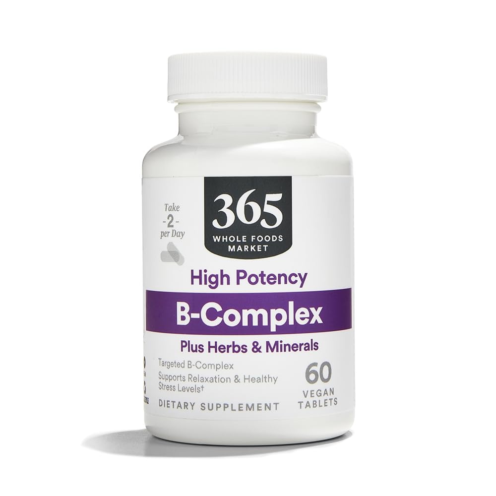 365 Everyday Value, B Complex Hi Potency w / Bylinná podpora, 60 ct