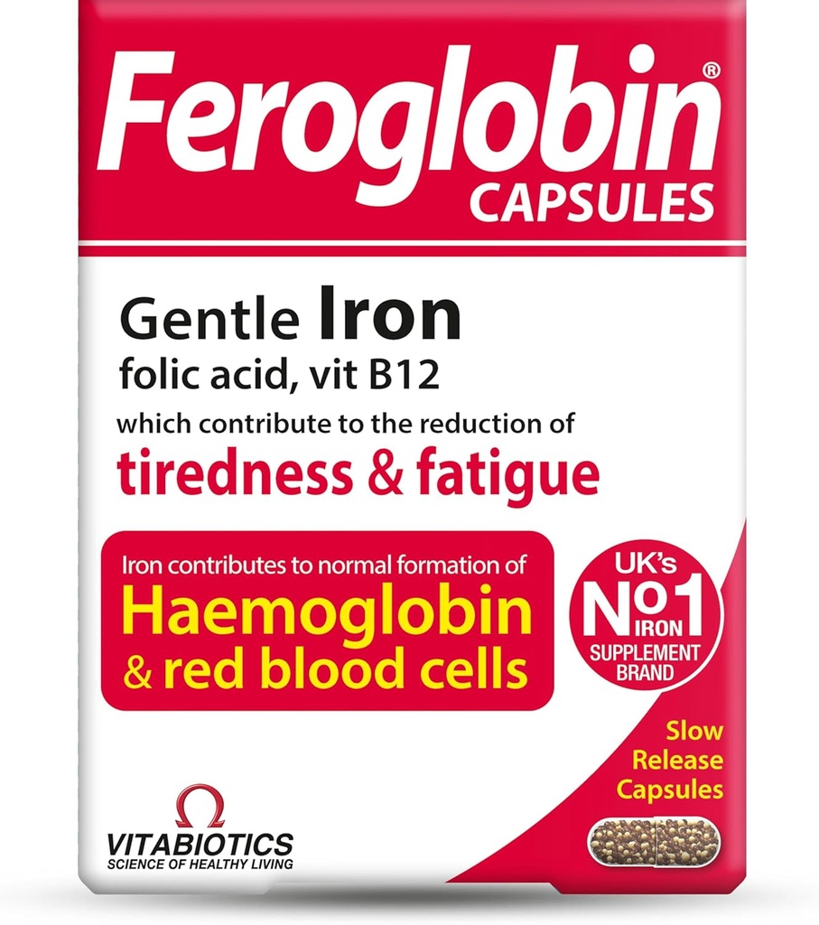 Feroglobin Vitabiotics Organické vitamíny a minerální kapsle 30 Kapsle