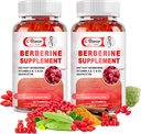 Sugar- Free Berberine dodatek gumové, Original Berberine HCL s Ceylon Skořice, Quercetin, Multivitamin, Podpora imunity a gastrointestinální funkce a metabolismus pro ženy a muže