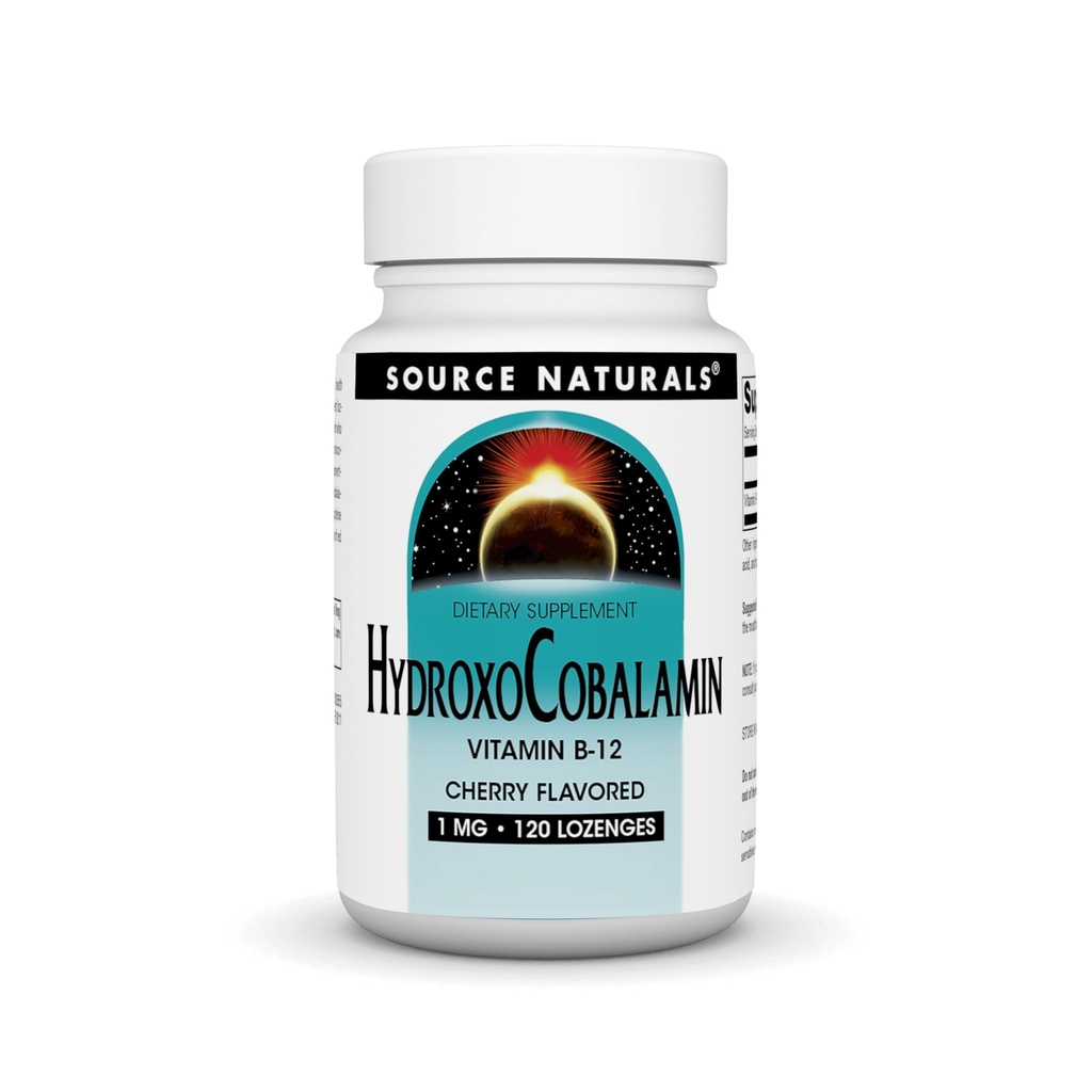 Zdroj Naturals HydroxoCobalamin, Vitamin B-12, 1 mg - 120 Cherry ochucené lengy