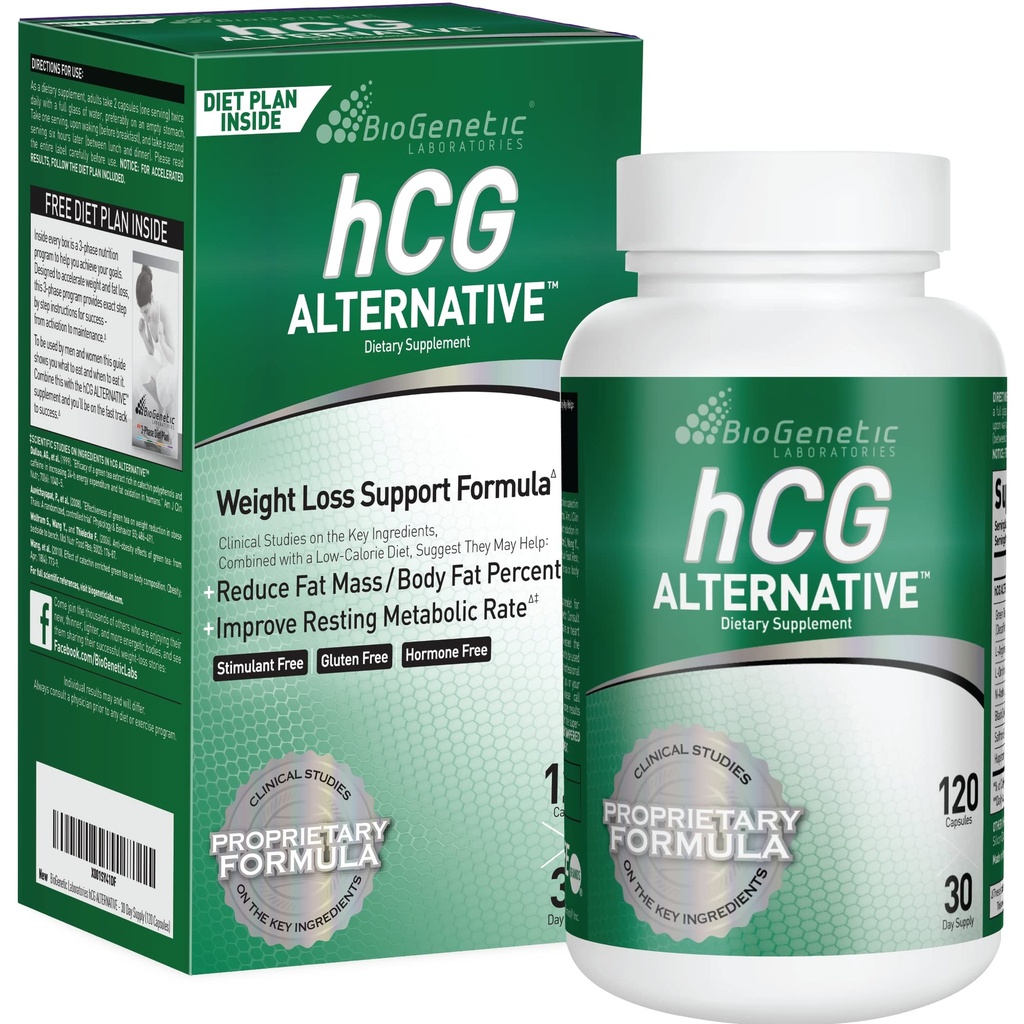 Biologická laboratoř hCG Alternative - hubnutí pilulky a spalovač tuků pro muže a ženy - Podporuje metabolismus Zdravá strava - Alternativní vzorec - 30- denní dodávky (120 Kapsle na láhev)
