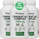 PRISTINE 'S Tongkat Ali 1000mg 180 Day Supply (3 Pack) - Atletická podpora výkonu - Lean Mass Muscle Building Herbal Dodatek pro muže a ženy - Vegan, gluten zdarma, non GMO