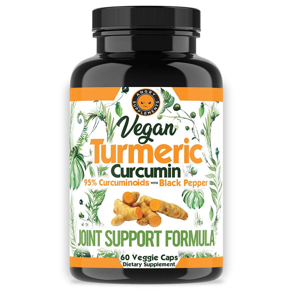 Vegan kurkumin s černým pepřovým extraktem (60 Veggie Capsules-2 Month Supply), 95% kurkuminoidy - Všechny přírodní silný antioxidant pro společnou podporu a pomoc (1-láhev)