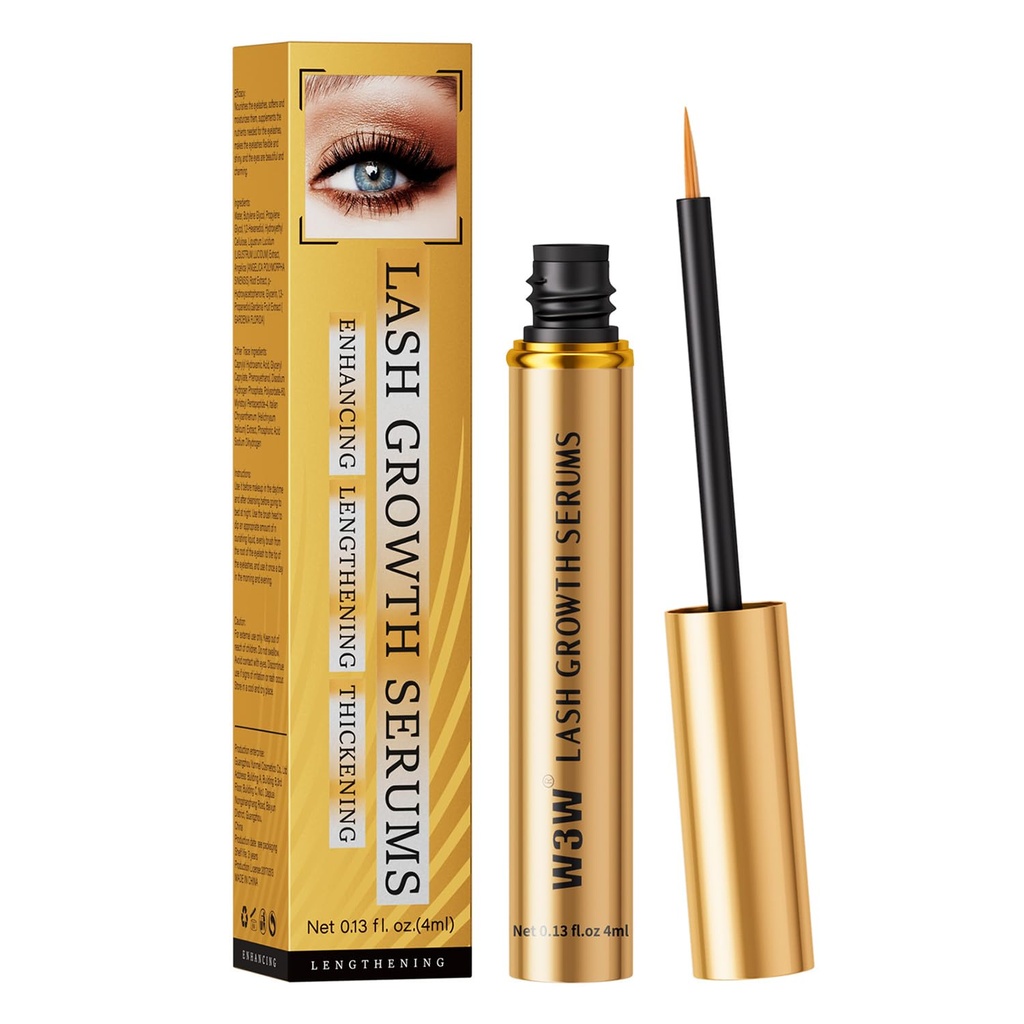 Aktualizované W3W Lash sérum pro Eylash Enhance, Eylash Growth sérum, Gentle Formule pro delší, Fuller, a tlustší řasy, 4ml