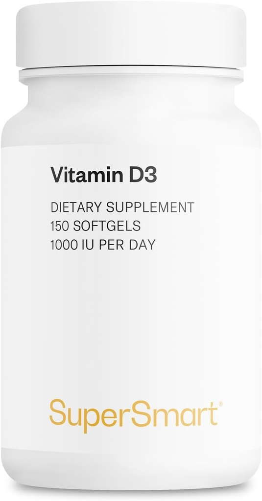 SUPERSERMART - Vitamin D3 1000 IU / den - Vitaminy pro posilovací kosti - protektor buněk CLAS124; Non- GMO & gluten zdarma - 150 Softgels