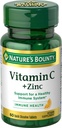 Nature 's Bounty Vitamin C + Zinek, Vitamin dodatek, Podporuje imunitní zdraví, 60 mg, 60 tablet