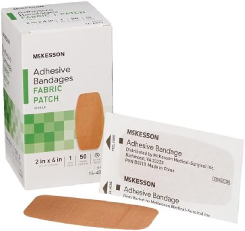 McKesson Adhesive Obvazy, Sterilní, Fabric Patch, 2 v x 4 in, 50 Počet, 1 balení