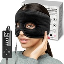Moist Heat Sinus Relief Maska s 3 Teplo Nastavení, Extra velké Face Topení Pad pro oči, Sinusitis, Hormon Migréna, Napětí bolest hlavy Relief Black