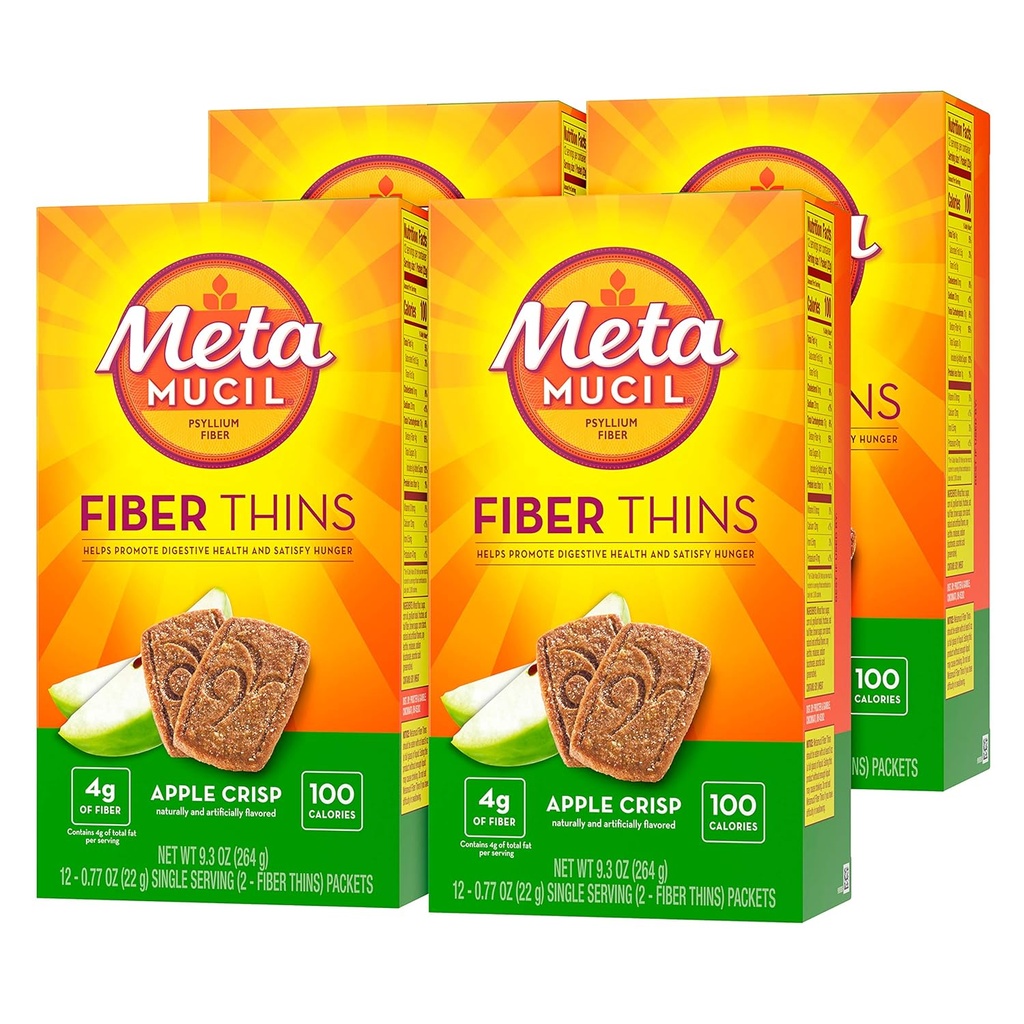 Metamucil Apple Crisp Ochucené Fiber Tenké Dietní Fiber dodatek s Psylium Husk, 9.3 Ounce, balení po 4