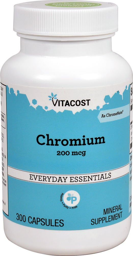 Vitacost GTF Chromium Polynikotinát jako ChromeMate - 200 mcg - 300 Kapsle