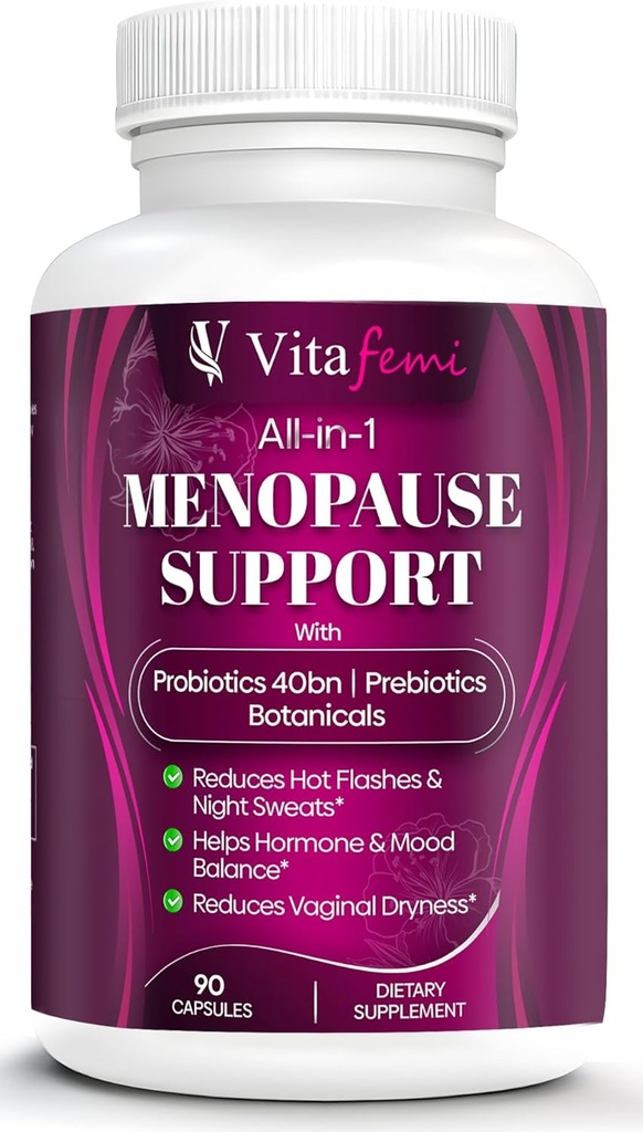 Nejlepší Hodnoceno vysoce efektivní Menopauza Podpora, Menopauza Probiotika, Hot Flashs, Night Sweats, Hormon Balance, Mood Swings, DIM, Black Cohosh, Dong Quai, 40Bn CFU