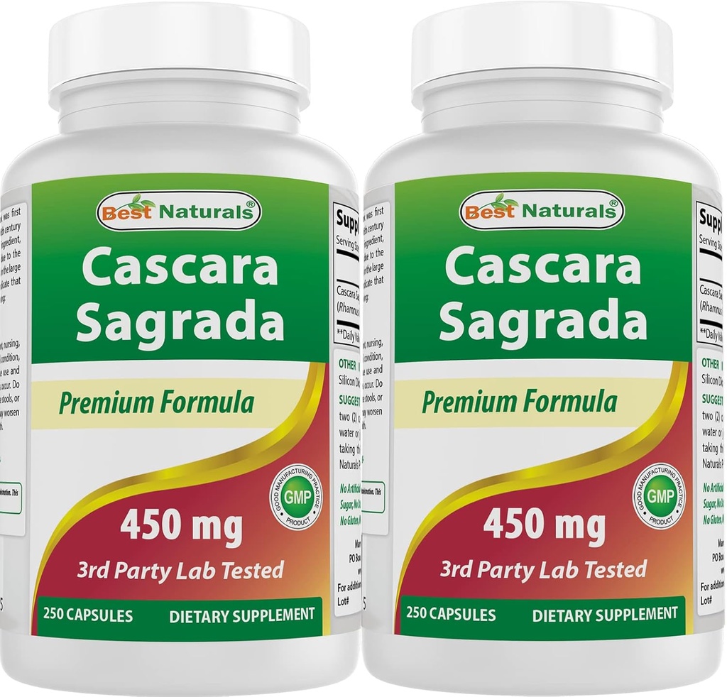 Nejlepší Naturals Cascara Sagrada 450 mg 250 Kapsle (250 Počet balení po 2)