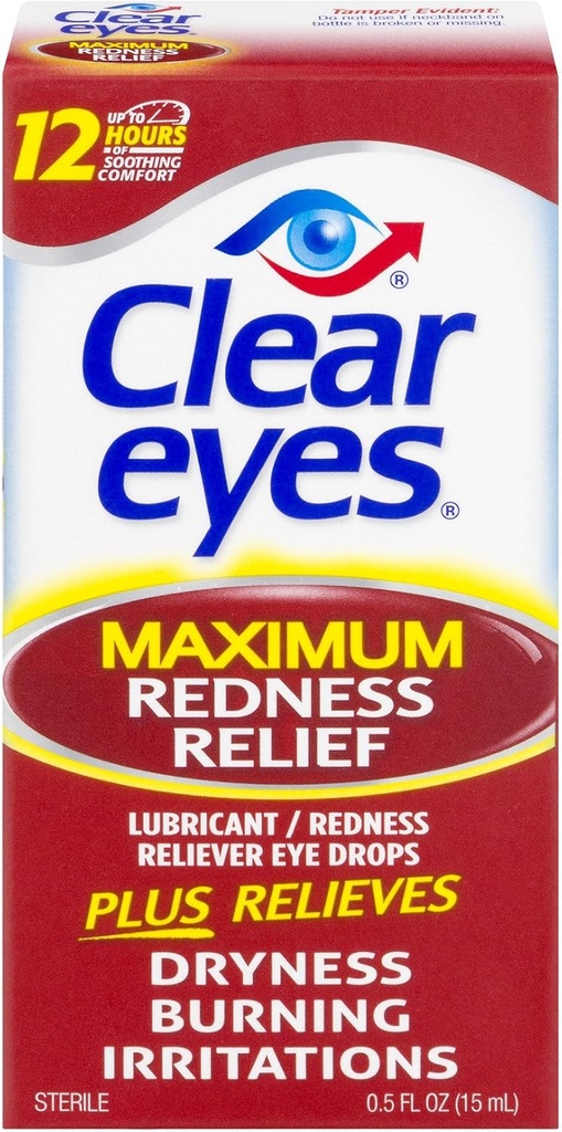Čisté oči Maximální zarudnutí Relief oční kapky 0,50 oz (balení po 3)