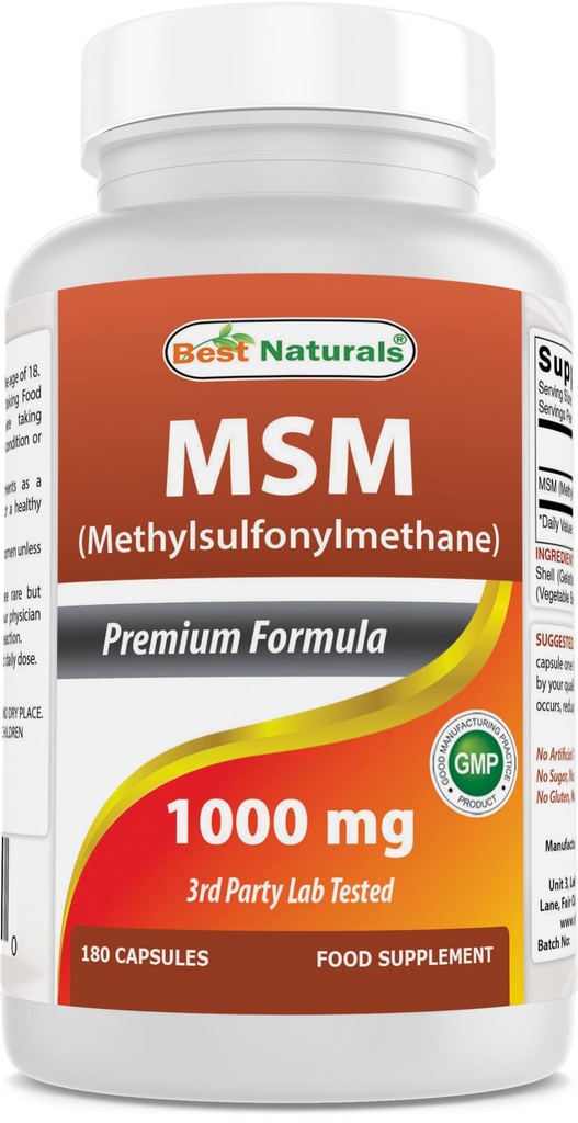 Nejlepší Naturals MSM 1000 mg 180 Kapsle