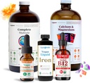 Liquid Heath Ultimate Bariatric Liquid Vitamin Supplement Bundle - Denní Bariatric Multivitamin se železem, vápník, hořčík, Vegan Vitamin D3 & Organic B12 - Bariatrická chirurgie musí mít, USA Made