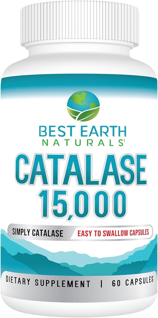 Nejlepší Naturals Země Catalase Dodatek 15000 - Vlasové doplňky pro silné vlasy - 60 Kapsle (60- denní dodávky)