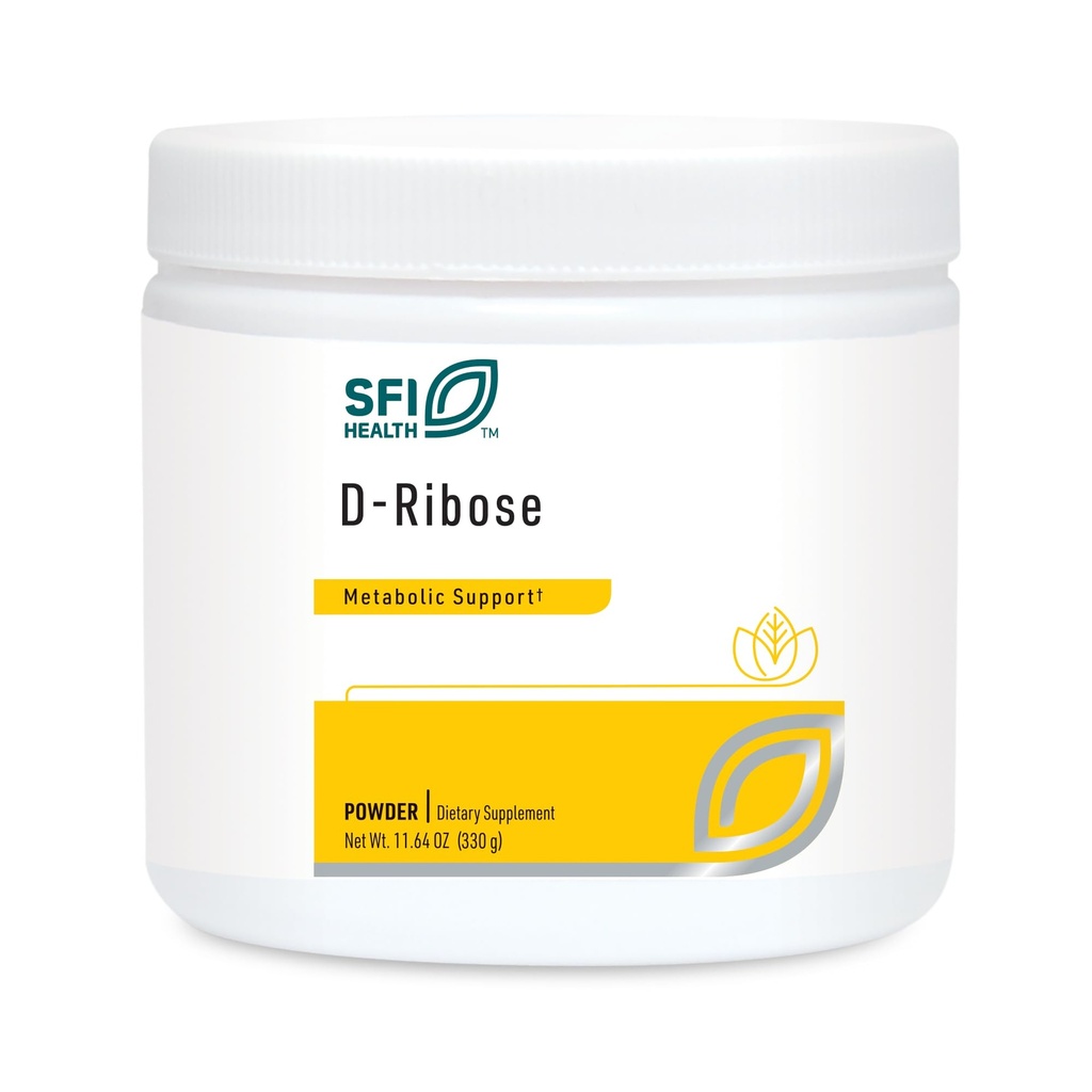 Klaire Labs SFI Health D- Ribose Powder - Energy Metabolizmus & Kardiovaskulární podpora - Hypoalergenní D- Ribose dodatek s přírodním, Mírné sladké chuti - Mix do vody nebo šťávy (300g / 10.58oz)