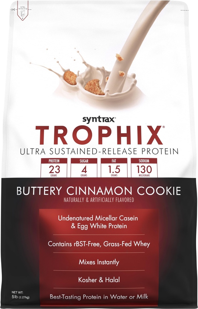 Syntrax Nutrition Trophix - Ultra Sustainate-Release Protein Blend, Buttery Cinnamon Cookie 5 liber.