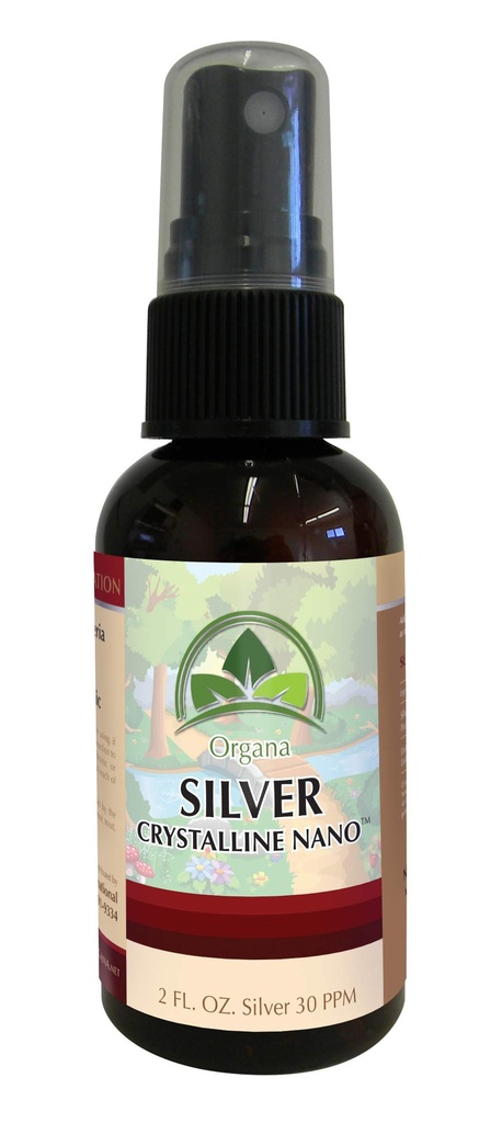 Organa Crystalline Nano Koloidní stříbrný sprej - 30 PPM - 2 Ounce sprej láhev