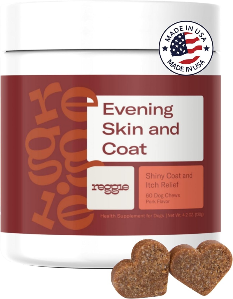 Reggieho kůže a coat doplňky pro psy CUPS 124; Omega33 Fish Oil & Vitamin E pro Itchy Skin Relief, Shedding & Shiny Coat CUP 124; Natural Dog Skin & Coat Chews 124; Vet- Appropriated & Made in USA CUPS 124; 60 Soft Chews