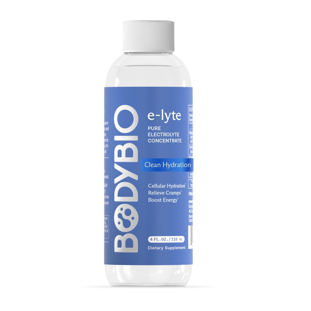 BodyBio e-Lyte - tekutý elektrolyt koncentrát pro čistou hydrataci, energie a křeč Relief - No Sugar, No Umělé Flavors, No Fillers, Keto Friendly