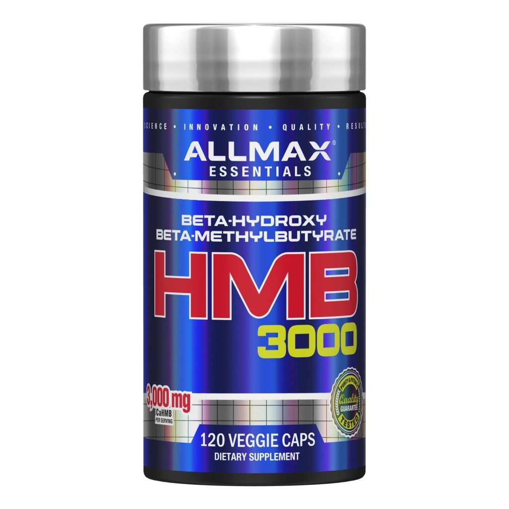 ALLMAX HMB 3000 (120 Veggie Kapsle) - Podporuje svalovou sílu a snižuje svalovou poruchu - Non- GMO, gluten zdarma - 30 Služeb