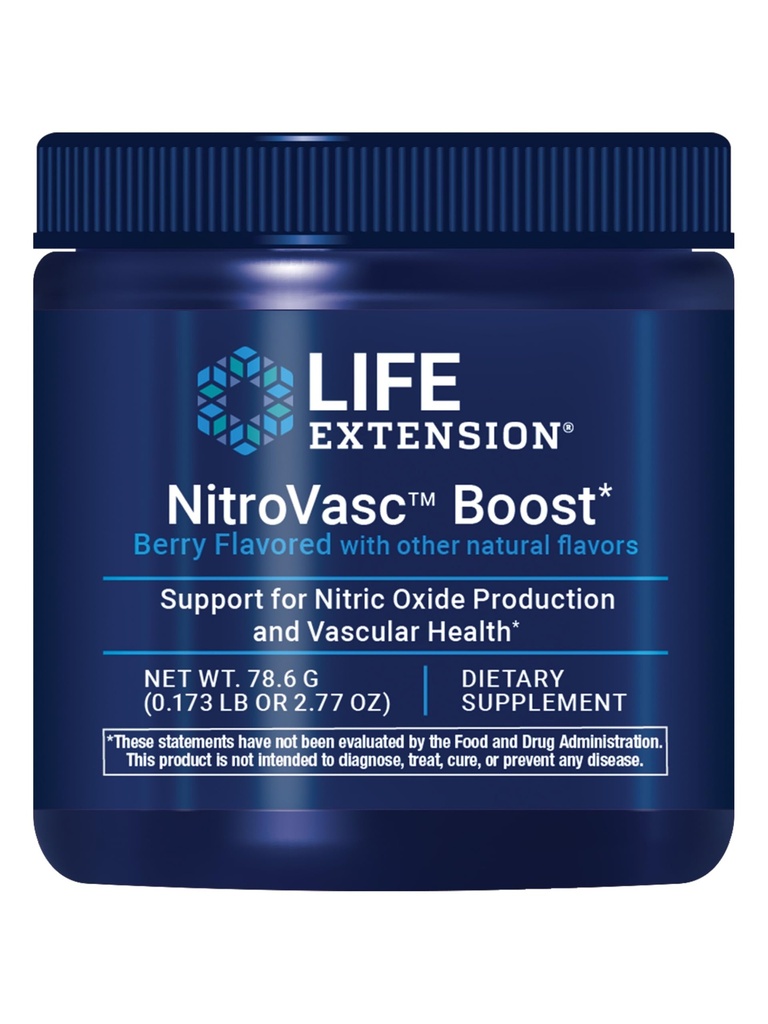 Life Extension NitroVasc Boost, Doplněk krevního toku, Oxid dusnatý Podpora, Srdce Zdraví, L- arginin, Gluten- Free, Non- GMO, Vegetariánské, 1 Scoop, 30 Služeb