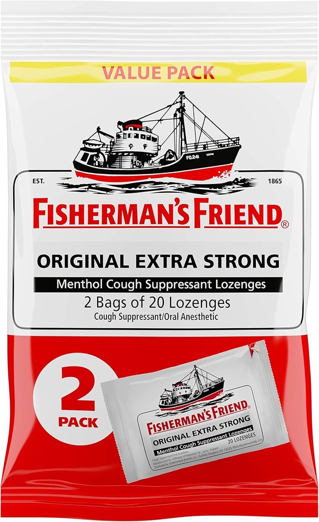 Fisherman 's Friend Fishermans Drops 40ct, Original Extra Strong, 40 Count