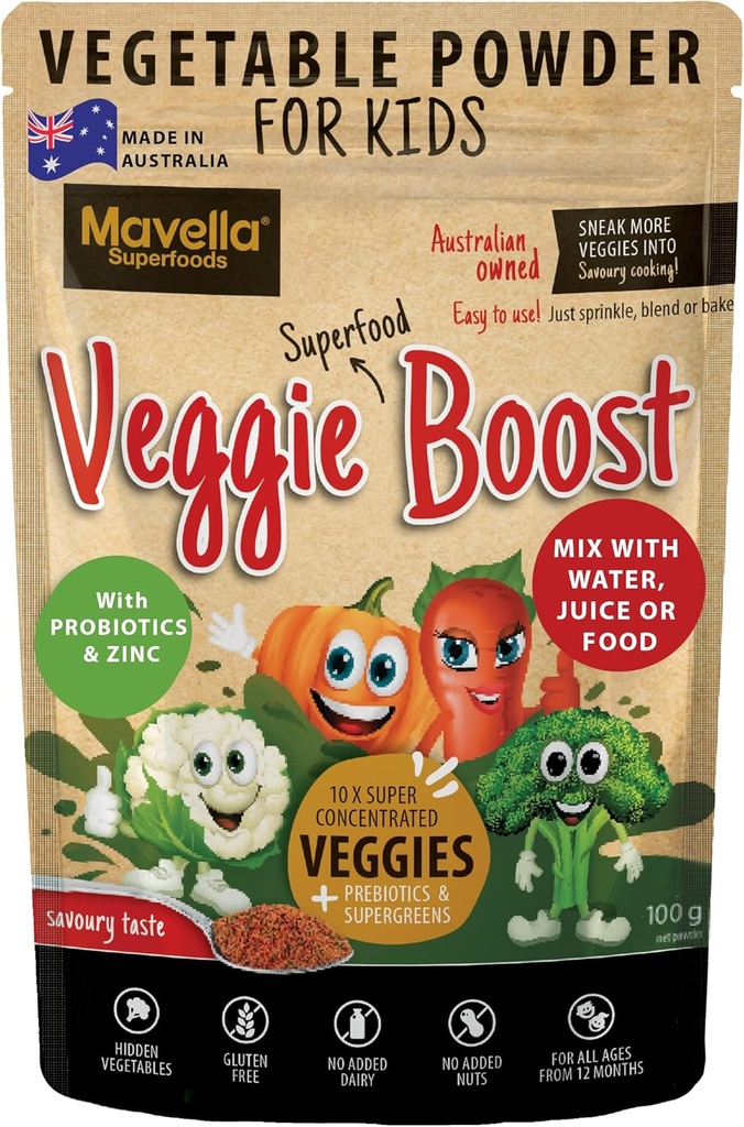 Zeleninový prášek pro děti Veggie Boost Probiotika vlákna Super Zelený Pea Protein Nutritional dodatek Savoury ochucené 3.52oz (100g)