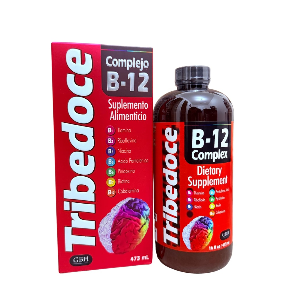 B-12 Complex Liquid Dietní dodatek - High potency vitamin B Complex with Thiamin, Riboflavin, Niacin, Pantothenic acid, Pyridoxin, Biotin, and Cobalamin, Non-GMO, Gluten Free, 16 fl oz
