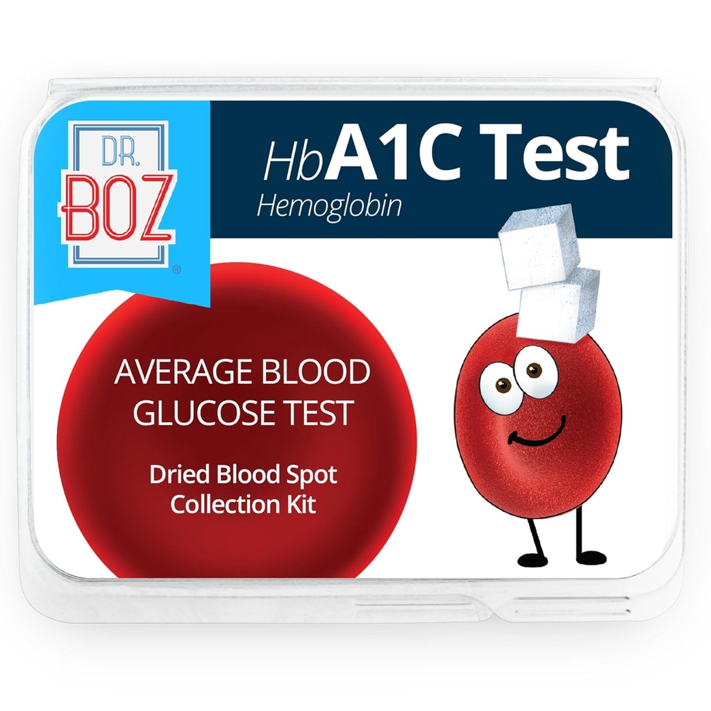 Dr. Boz - Hemoglobin A1C Domácí testovací sada - Krevní sbírka s laboratorními výsledky - Krevní cukr & hbA1c Úrovně - Lancety, bandáže, alkoholové ubrousky, obálky - Made in the USA - Diabetes Care & Self Care