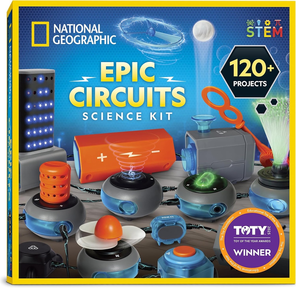 National Geographic Circuit Maker Kit - Electronics Kit pro děti se 120 elektrickými obvody, Electric Circuit STEM Toy, Electronic Projects, Electric Circuit Kit pro děti, Electric Kit