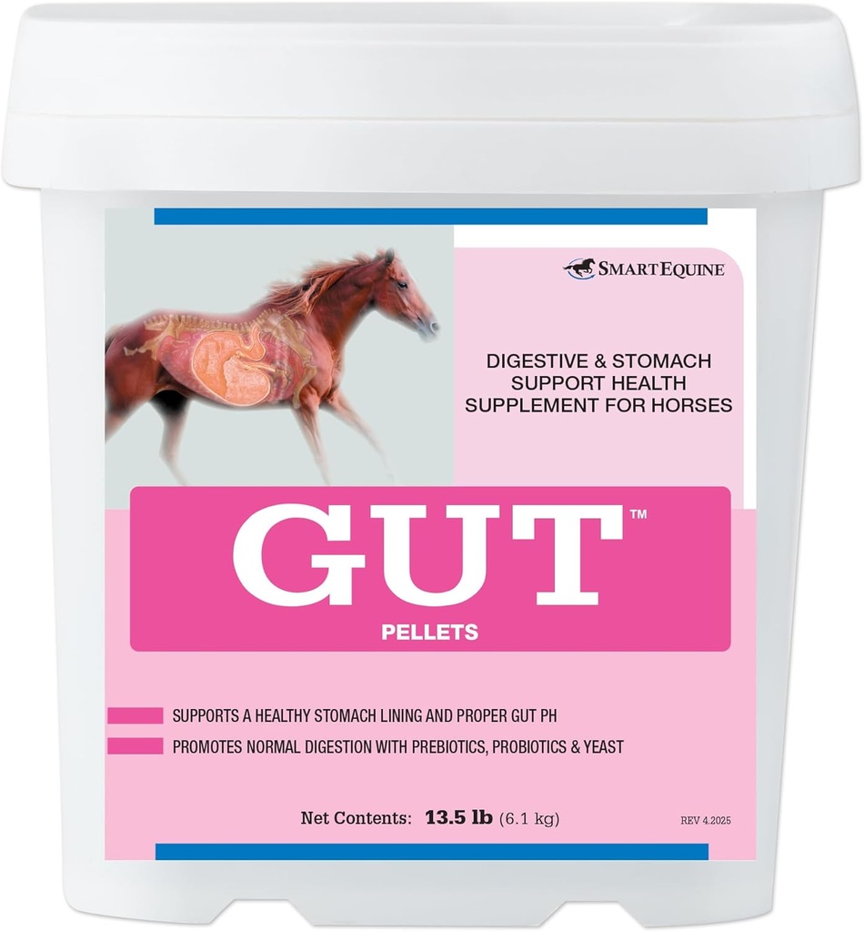 Gut ™ Pellets CLAS124; Zdravá Gut Probiotika pro koně CLAS124; Equine Prebiotic & Probiotic Powder CLAS124; Koňský žaludek dodatek CLAS124; 13.5 lb