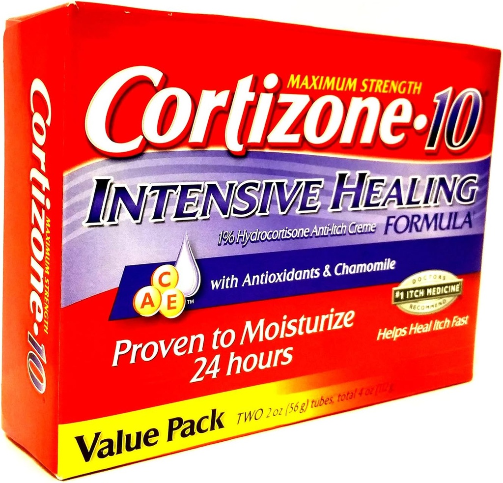 kortizon 10 Maximální intenzita napětí Vyléčení 1% hydrokortizon Anti Itch Cream Two 20z Tubes, Celkem 4 oz