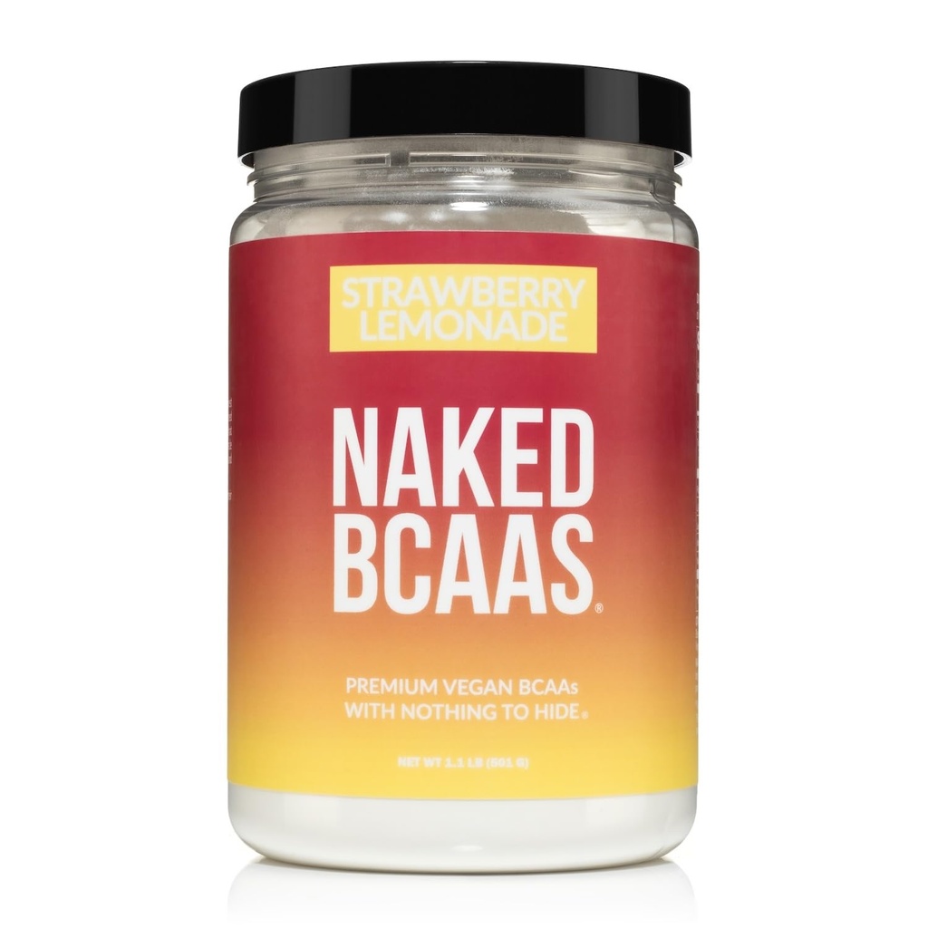 NAKED Jahodová citronáda BCAAs Amino Acids Powder, 100% čistý 2: 1: 1 Vzorec, Vegan Branched Chain Amino Acids, Instantized All Natural BCAA Powder Supplement - 501 Grams, 34 Servings