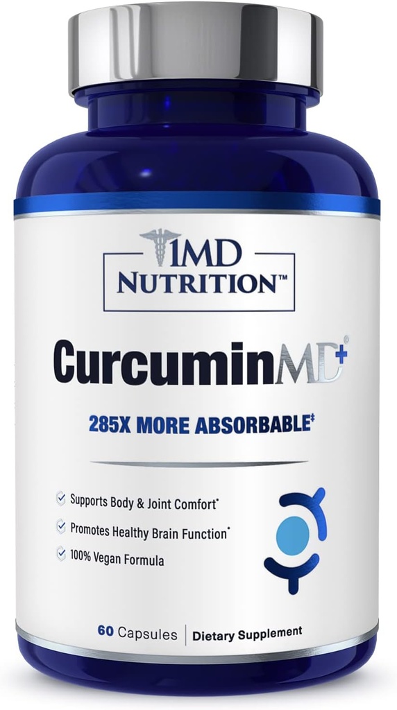 1MD Nutriční CurcuminMD Plus - Kurkumin kurkumin s boswellia Serrata - 285x Více Absorbovatelné 124x; Joint Stiffness, Muscle Recovery, a Mood Support 124; 60 Kapsle