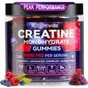 Tvorba Monohydrát Žvýkačky 6500mg na servírování pro muže a ženy - 120 Žvýkačky X5 Strength Sugar Free Chewable Creatine for Muscle Builder, Svalová síla, Předcvičení dodatek (Blueberry)