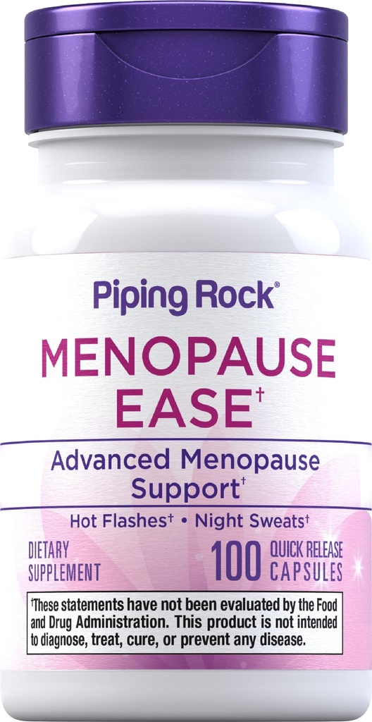 Piping Rock Menopauza Dodatek pro ženy 124; 100 Kapsle 124; Advanced Complex Dodatek 124; s Black Cohosh, Červený jetel, Chasteberry 124; Non-GMO, gluten zdarma