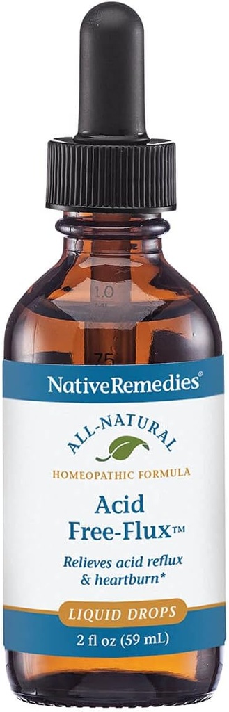 Native Remedies Acid Free- Flux - Natural Homeopatic Remedy Temporary Relieves Heartburn, Požití a nepohodlí Po jídle - 59 ml