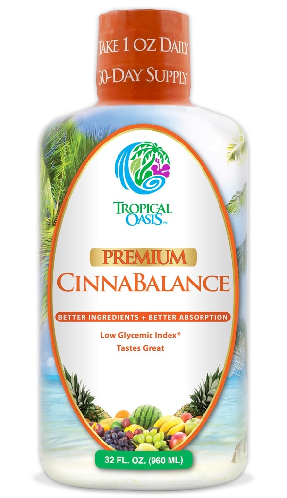 Cinnabalance - Liquid Skořice dodatek w / Skořice Bark, Aloe Vera, Ginger Root, Green Tea & Antioxidants - 32 oz, 32 porcí