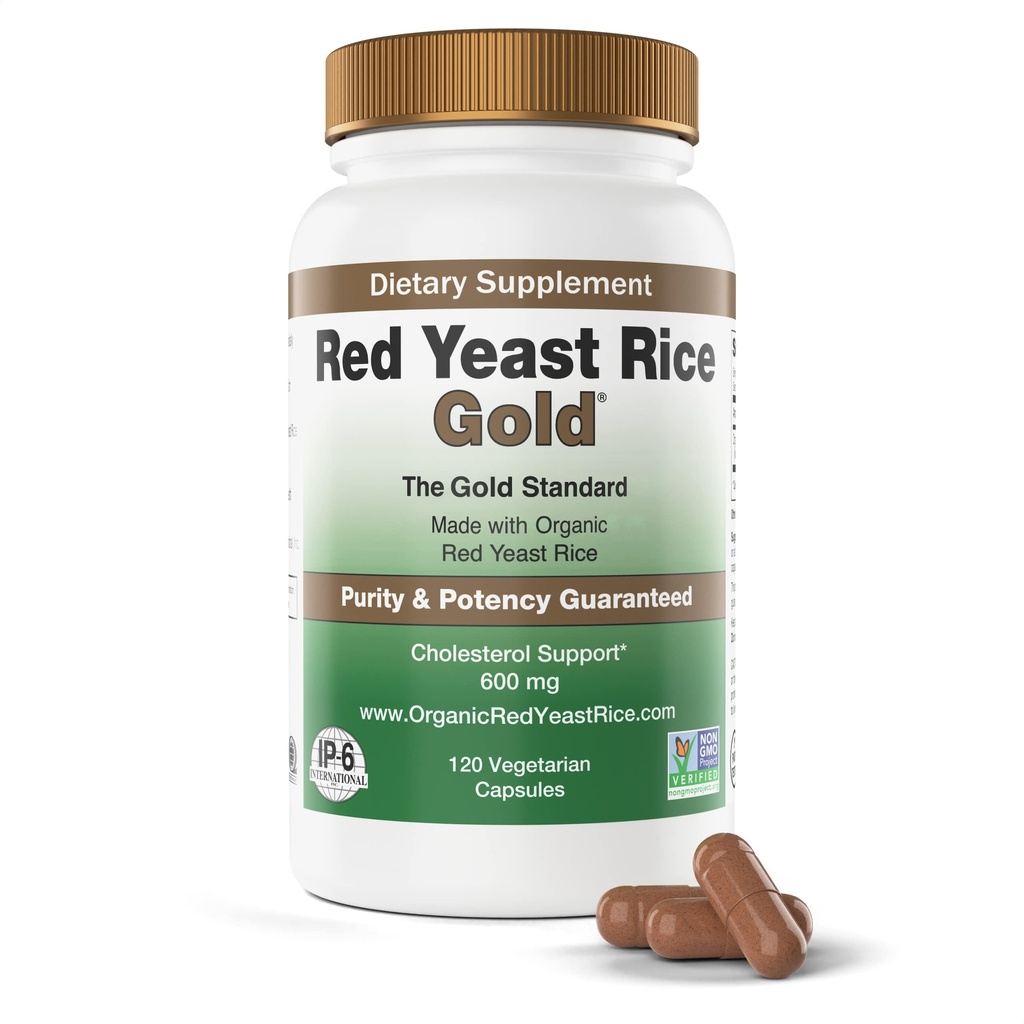 Vyrobeno s 600 mg Organic Red Yeast Rice - IP6 International - 120 Vegetariánské kapsle