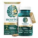 NEURIVA Ultra Decaffeinated Klinicky testovaný Nootropní dodatek mozku pro duševní bdělost, paměť, koncentrace, kognivive, neurofaktor, fosfatidylserin, vitaminy B6 B12, 60 Kapsle