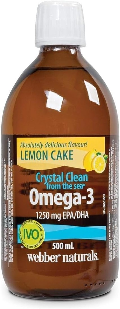 Webber Naturals Ocean Pure Omega33 Liquid Fish Oil - Lemon Cake 500 ml
