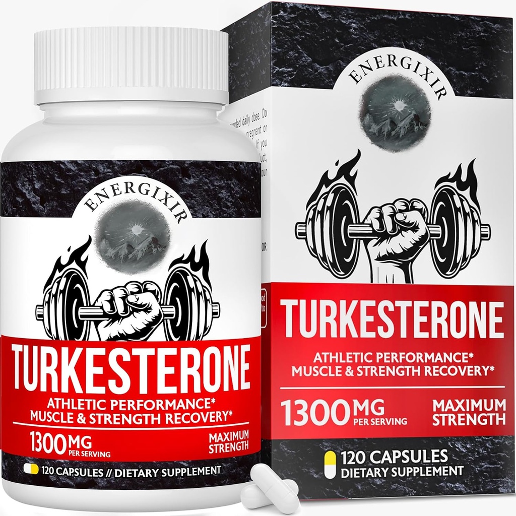 78,000mg Testosteron dodatek pro muže, Max Purity 95% Turkesteron, Testosteron Booster pro více energie, síla, Stamina, Vytrvalost, Výkon, růst svalů a zotavení - 60 dní dodávky (120ct)