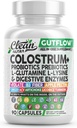 Čisté Nutraccis Colostrum dodatek Kapsle Probiotika Pilulky Prebiotika, L-glutamin, Digestivní Enzymy, Folát, Vláknina, ACV, Kurkuma, Apple Pektin a Kurkumové pilulky