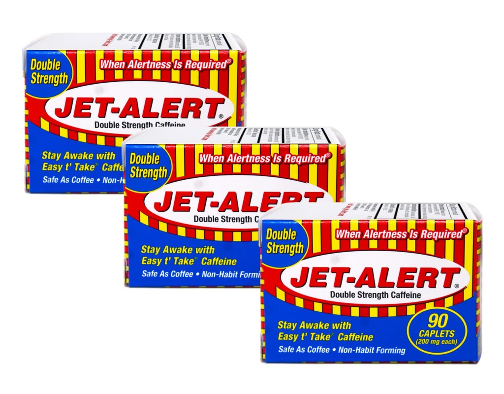 Jet- Alert Double Strength Caffeine 200 Mg Caplet, 90 kaplet, balení po 3 ks