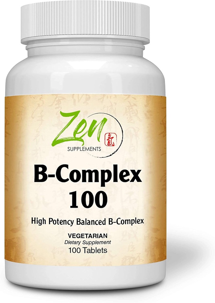 Advanced B Complex Vitamin Supplement - Full- Spectrum B vitamin dodatek s kyselinou listovou, biotin, Inositol - Podpora imunitního a kardio zdraví, Energetický metabolismus - 100 Tablety