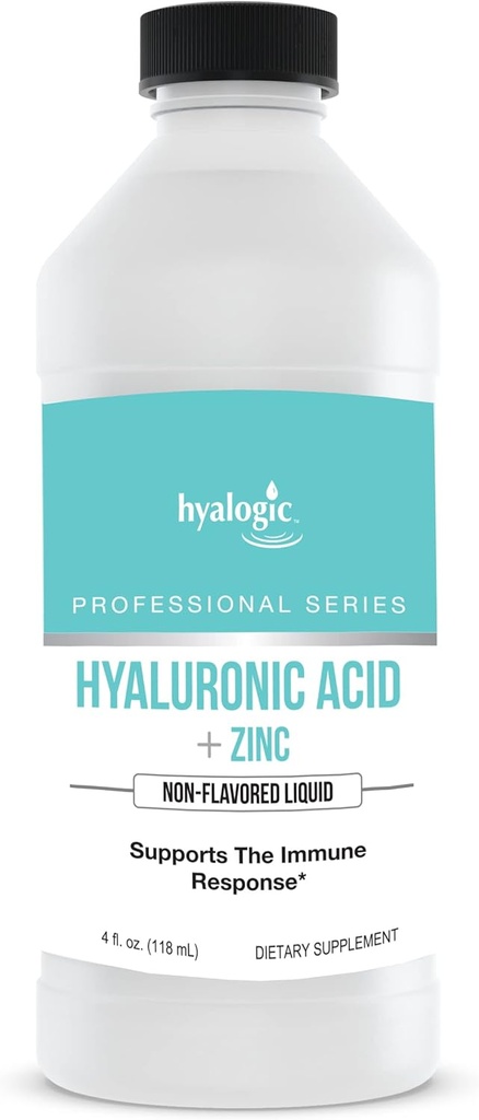 Hyalogický doplněk tekutého zinku pro imunitní podporu (4 Oz) - Denní minerální podpora zvýšena w / hyaluronová kyselina pro hydrataci - imunitní zinek kapalná pro muže a ženy - gluten zdarma, krutost zdarma