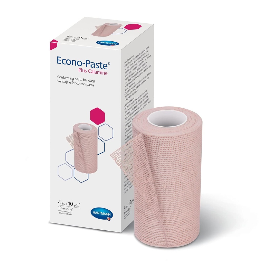 Hartmann 47410000 Econo- Paste Conforming Zinc- Oxide Paste Bandage with Calamine, Latex- Free, 4 "Width, 10 yd. Length (Pack of 12)